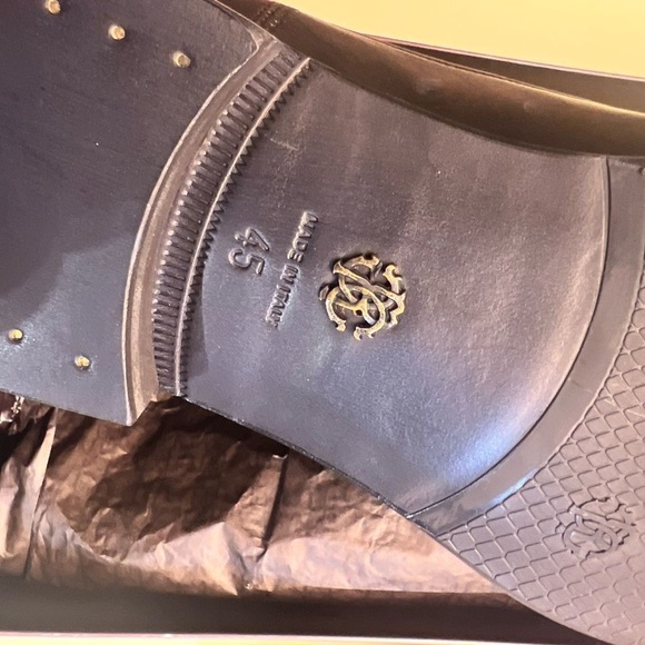 NWT Roberto Cavalli Black Oxford Shoes with Polished Leather Finish - Picture 10 of 11